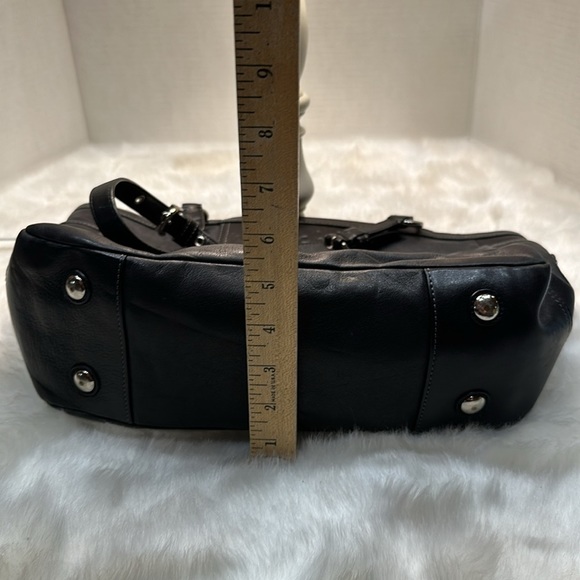 Coach GALLERY F13759 Black Leather Double Handle Satchel Handbag. Size … - Picture 3 of 8